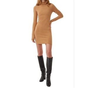 French Connection Tan Long Sleeve Dress